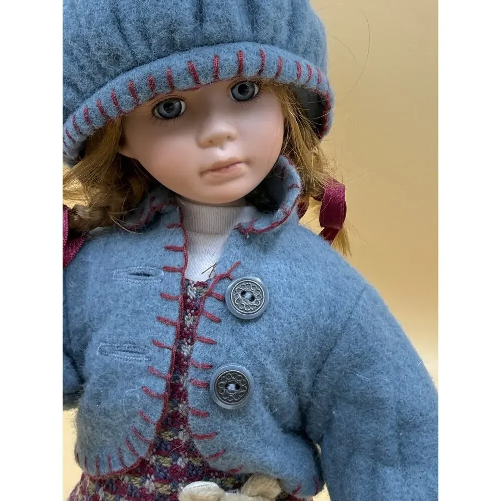 Boyds Bears & Friends Doll Blue Coat Hat Teddy Pocket 12” Collectible Doll